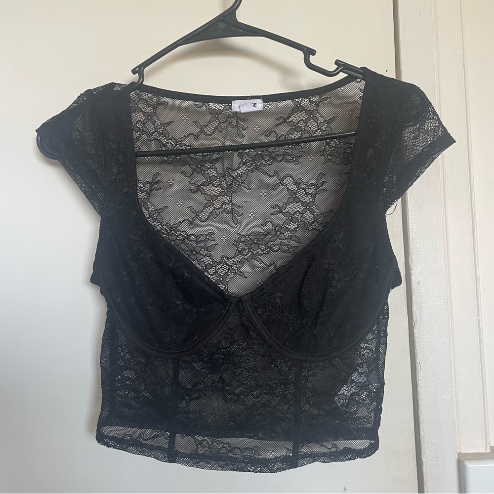Garage Black Lace Top